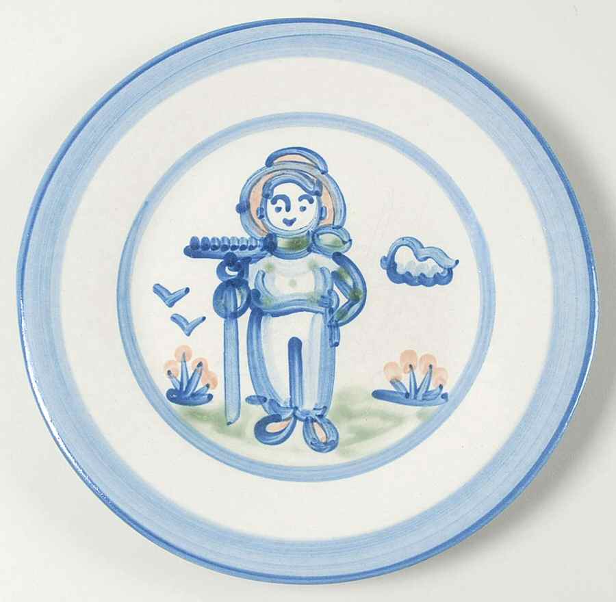 Country Scene Blue Salad Plate by M A Hadley-1