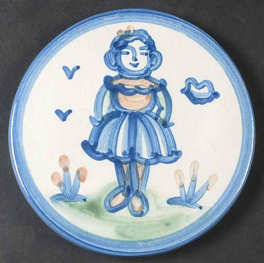 Country Scene Blue Trivet by M A Hadley-1