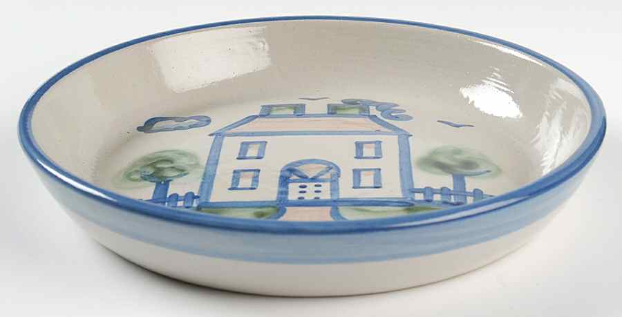 Country Scene Blue Pie Serving Plate by M A Hadley-1