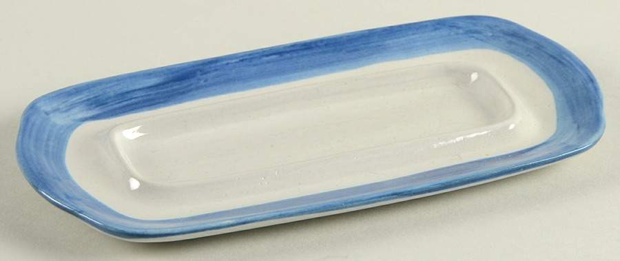 Country Scene Blue 1/4 Lb Butter No Lid by M A Hadley-1