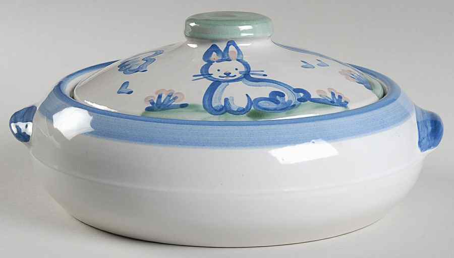 Country Scene Blue 1.5 Qt Round Covered Casserole by M A Hadley-1