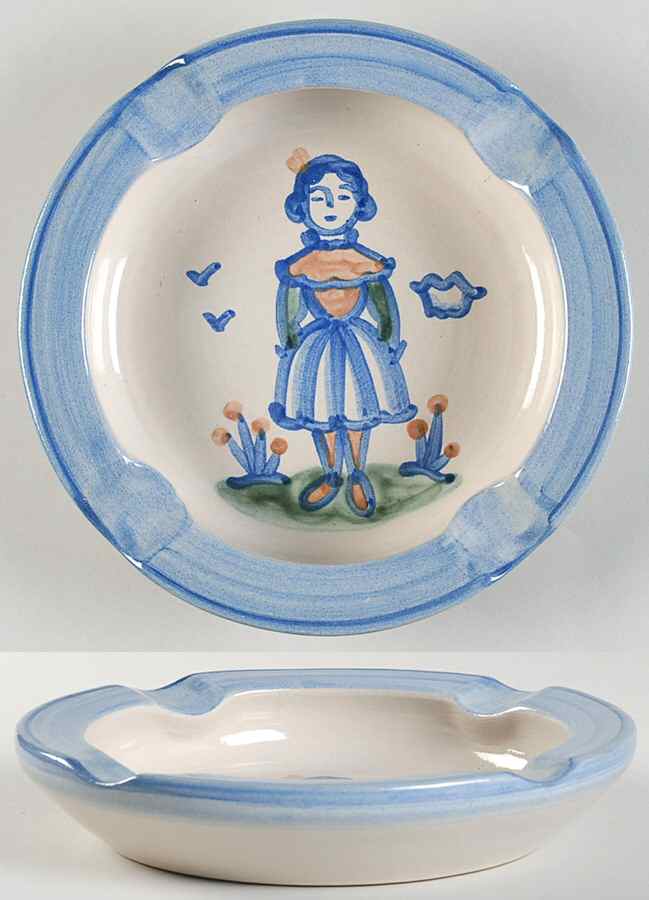 Country Scene Blue 7" Ashtray by M A Hadley-1