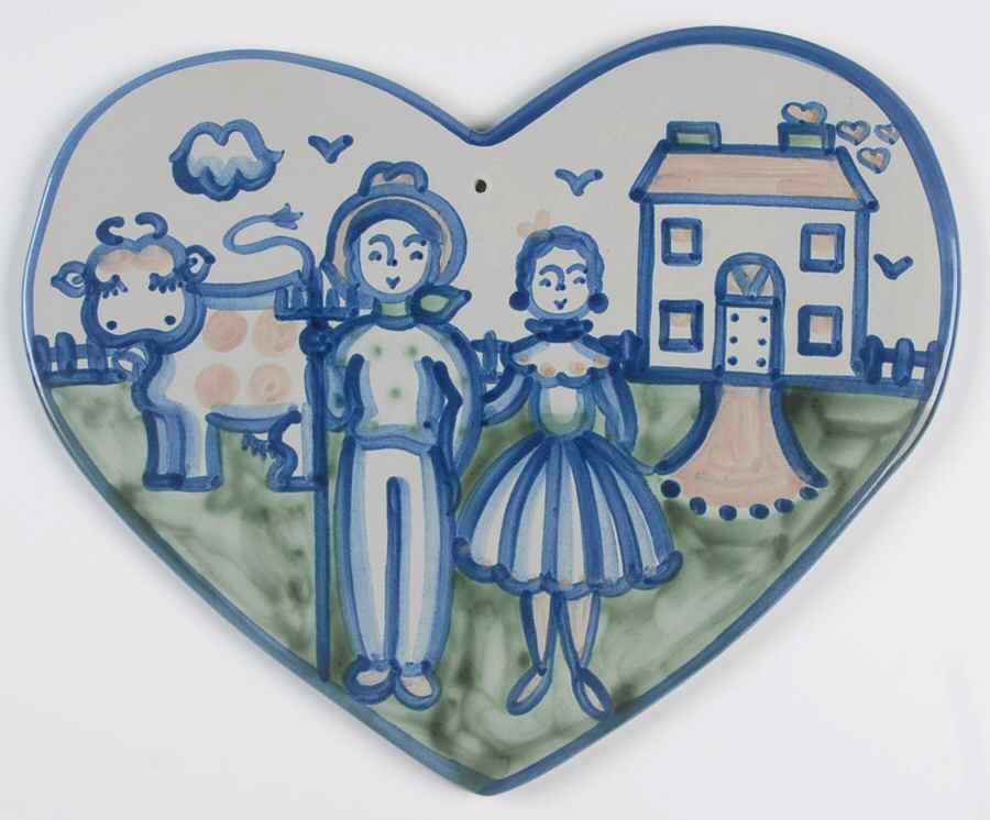 Country Scene Blue Wall Plaque by M A Hadley-1