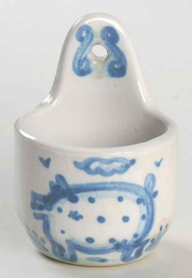 Country Scene Blue Hanging Ring Holder by M A Hadley-1
