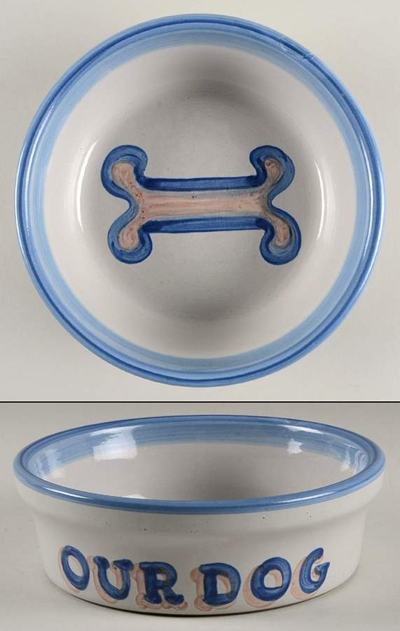 Country Scene Blue Dog Bowl by M A Hadley-1