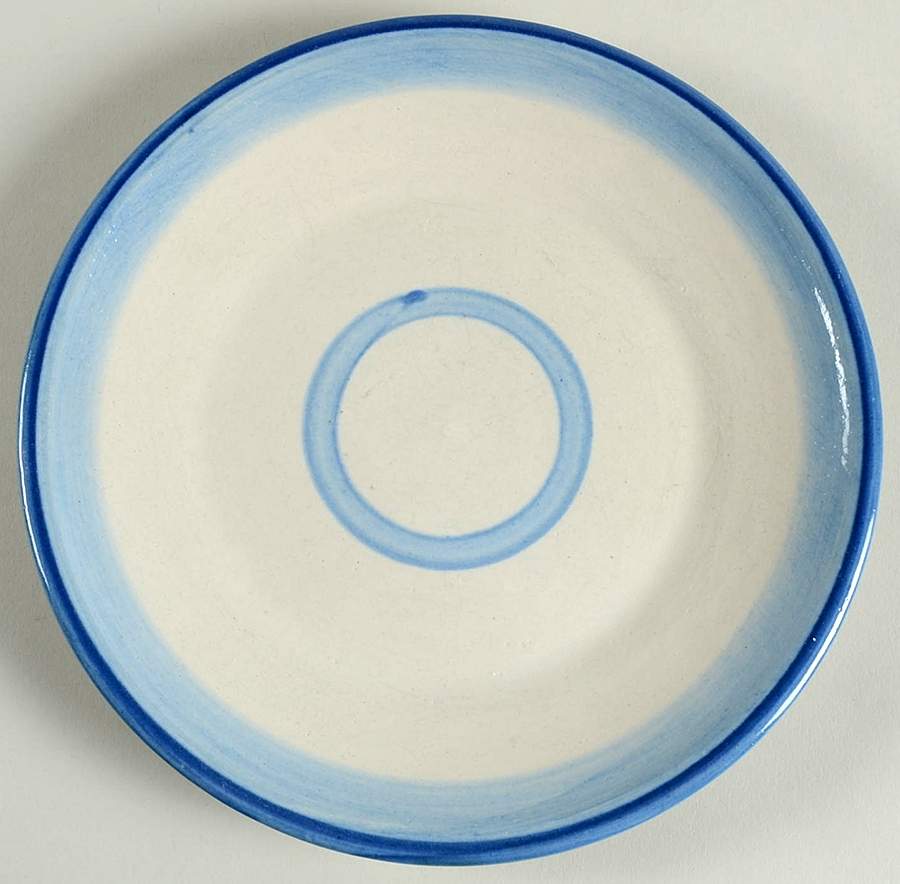 Country Scene Blue Saucer for Oversized Cup by M A Hadley-1