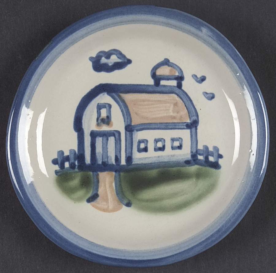Country Scene Blue Coaster by M A Hadley-1