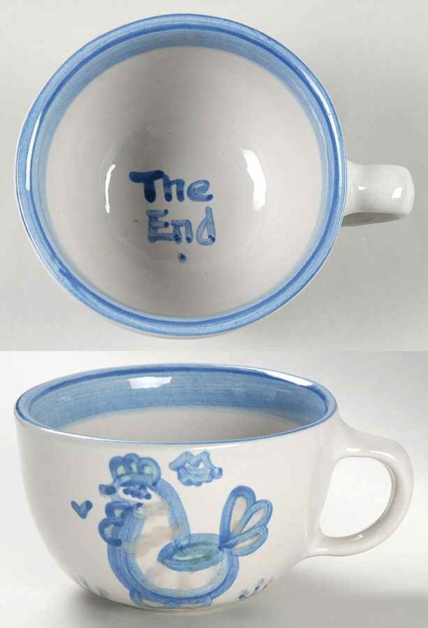 Country Scene Blue Oversized Cup by M A Hadley-1