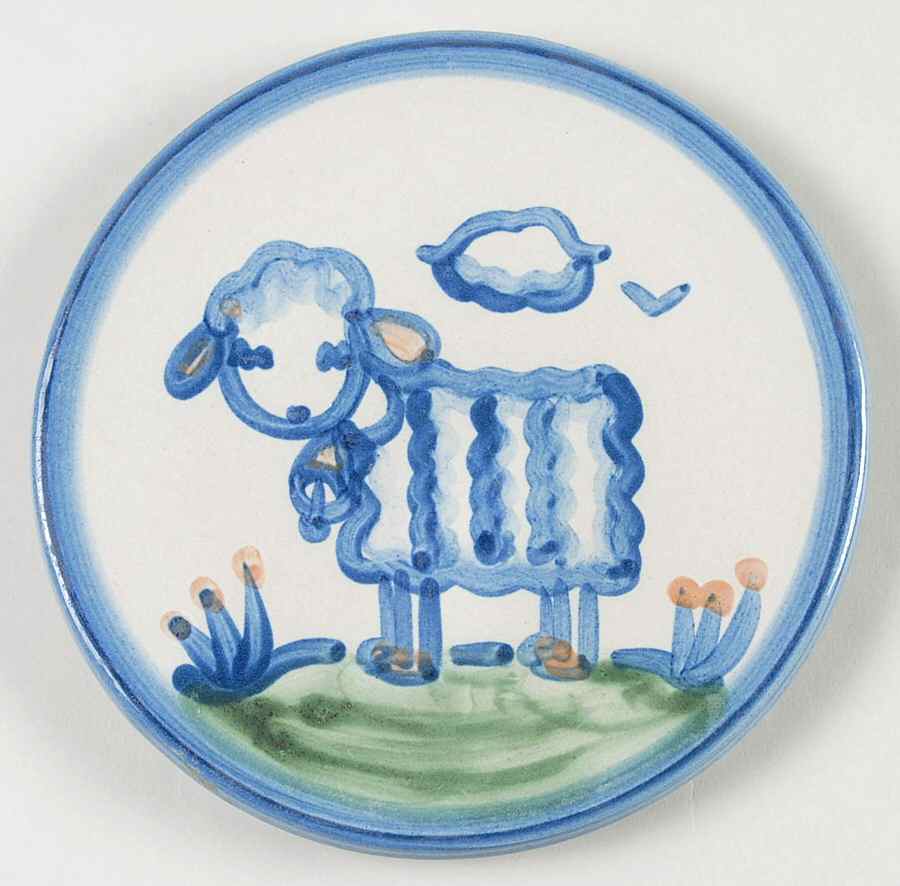 Country Scene Blue Trivet by M A Hadley-1