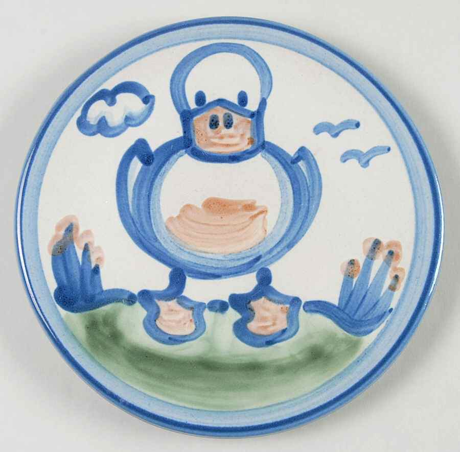 Country Scene Blue Trivet by M A Hadley-1