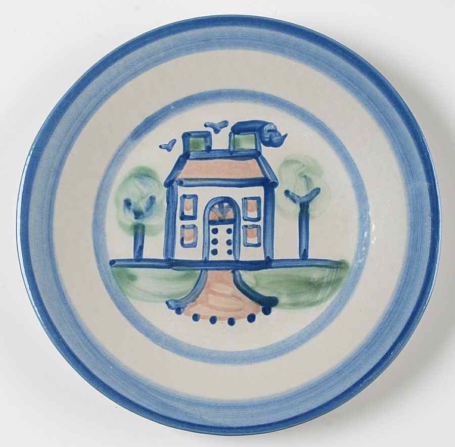 Country Scene Blue Salad Plate by M A Hadley-1