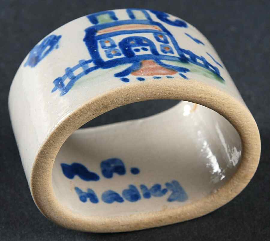 Country Scene Blue Napkin Ring by M A Hadley-1