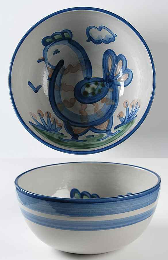 Country Scene Blue 8" Round Vegetable Bowl by M A Hadley-1