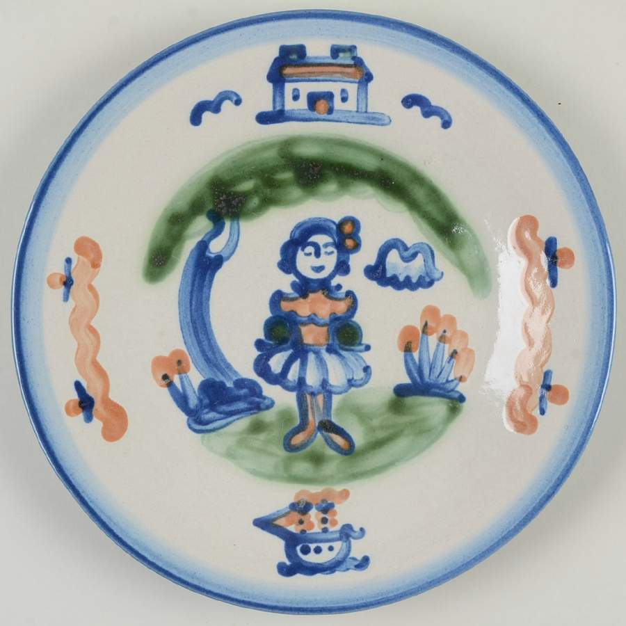 Country Scene Blue Luncheon Plate by M A Hadley-1
