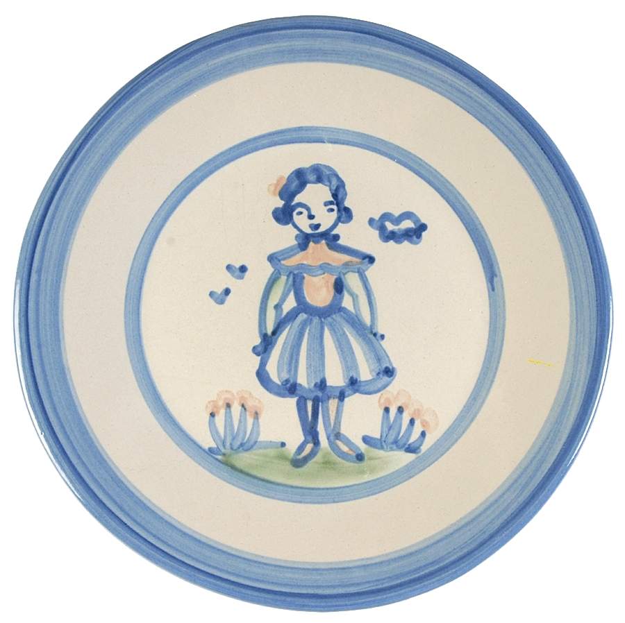 Country Scene Blue Salad Plate by M A Hadley-1