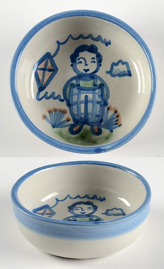 Country Scene Blue Fruit/Dessert (Sauce) Bowl by M A Hadley-1
