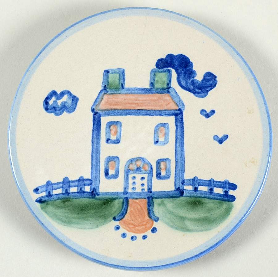 Country Scene Blue Trivet by M A Hadley-1
