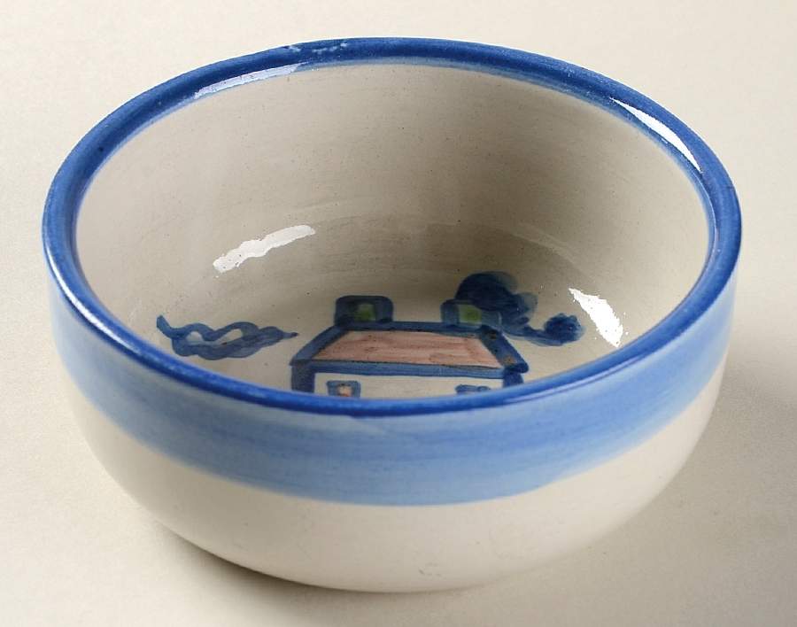 Country Scene Blue Fruit/Dessert (Sauce) Bowl by M A Hadley-1