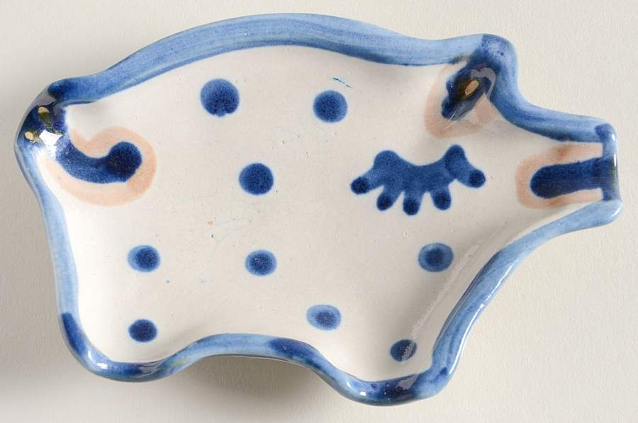 Country Scene Blue Figural Ashtray by M A Hadley-1