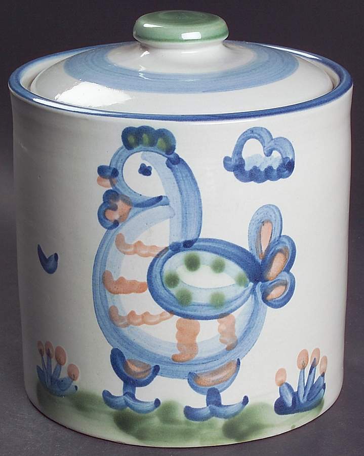 Country Scene Blue Small Canister & Lid by M A Hadley-1