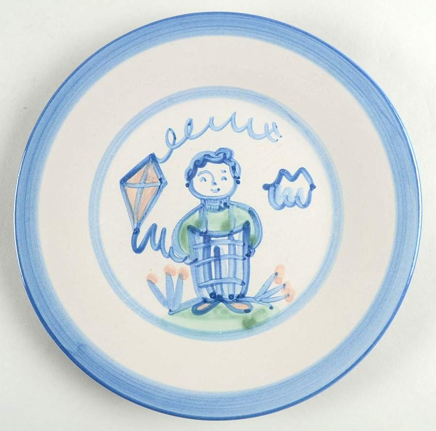 Country Scene Blue Salad Plate by M A Hadley-1