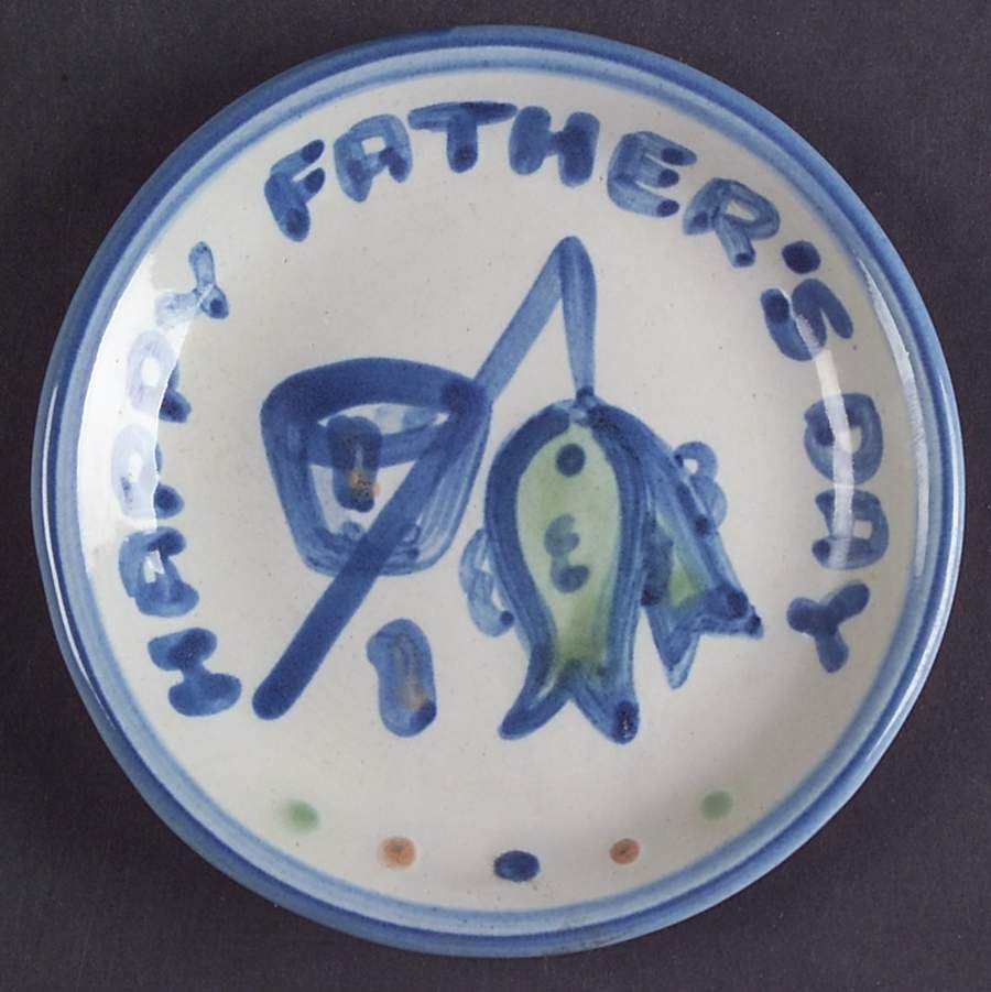Country Scene Blue Coaster by M A Hadley-1