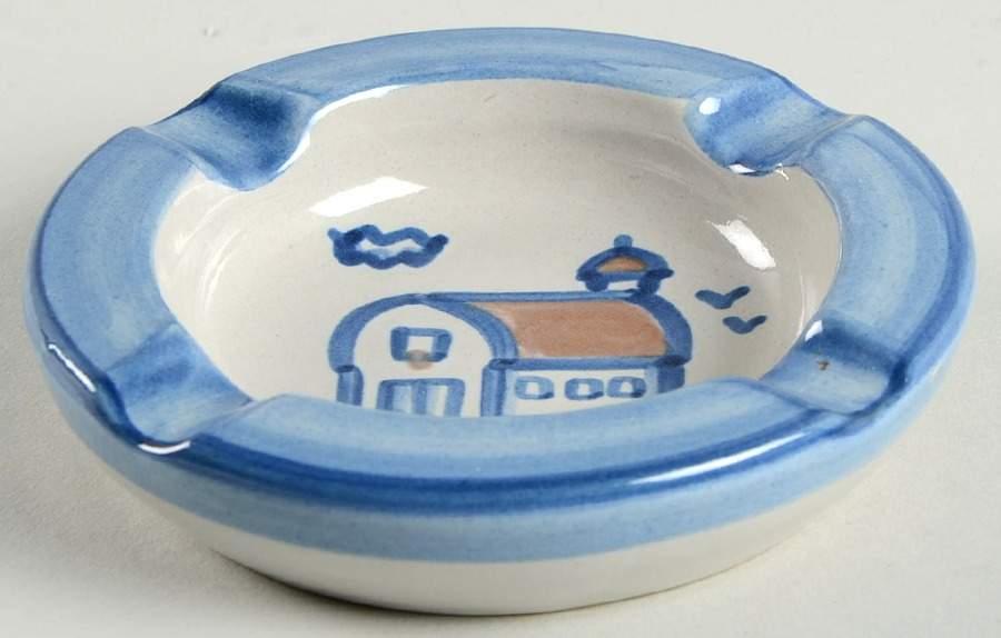 Country Scene Blue 5" Ashtray by M A Hadley-1