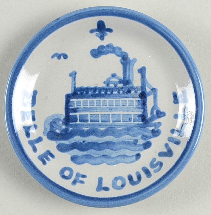 Country Scene Blue Coaster by M A Hadley-1