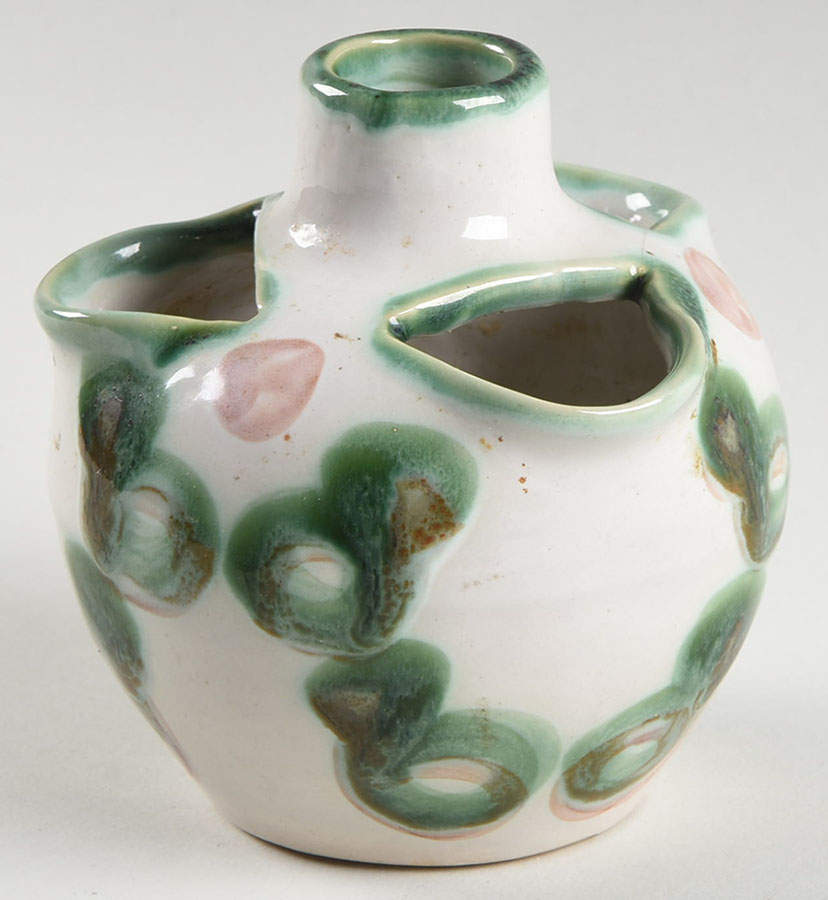 Pear and Grape Green 3" Flower Frog by M A Hadley-1