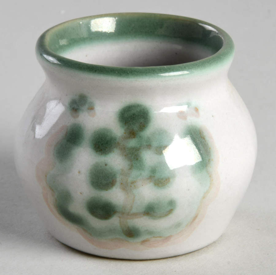 Pear and Grape Green Mini Open Sugar Bowl by M A Hadley-1