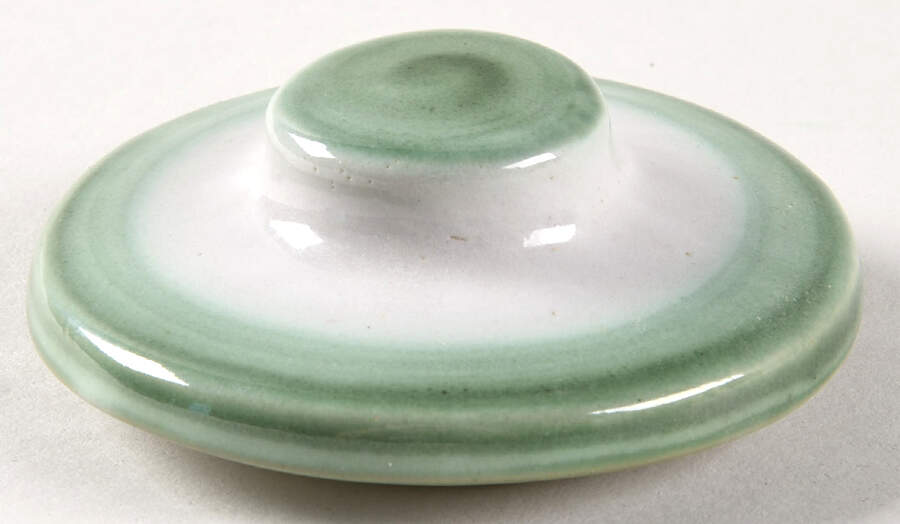 Pear and Grape Green Lid for Garlic Keeper by M A Hadley-1