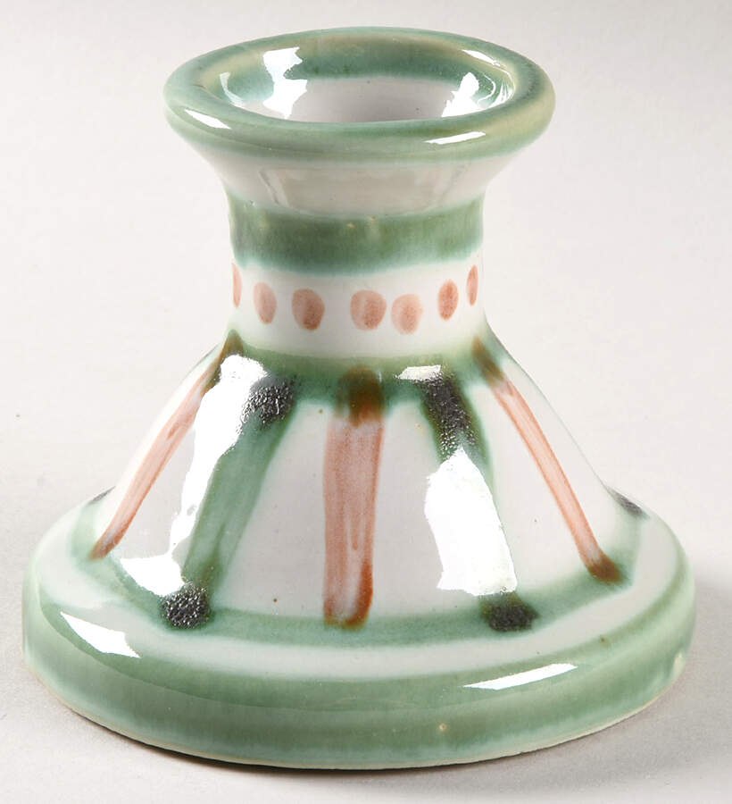 Pear and Grape Green Single Light Candlestick by M A Hadley-1