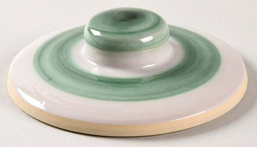 Pear and Grape Green Lid for Small Canister by M A Hadley-1