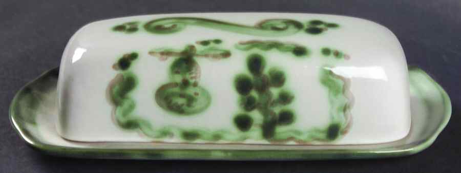 Pear and Grape Green 1/4 Lb Covered Butter by M A Hadley-1