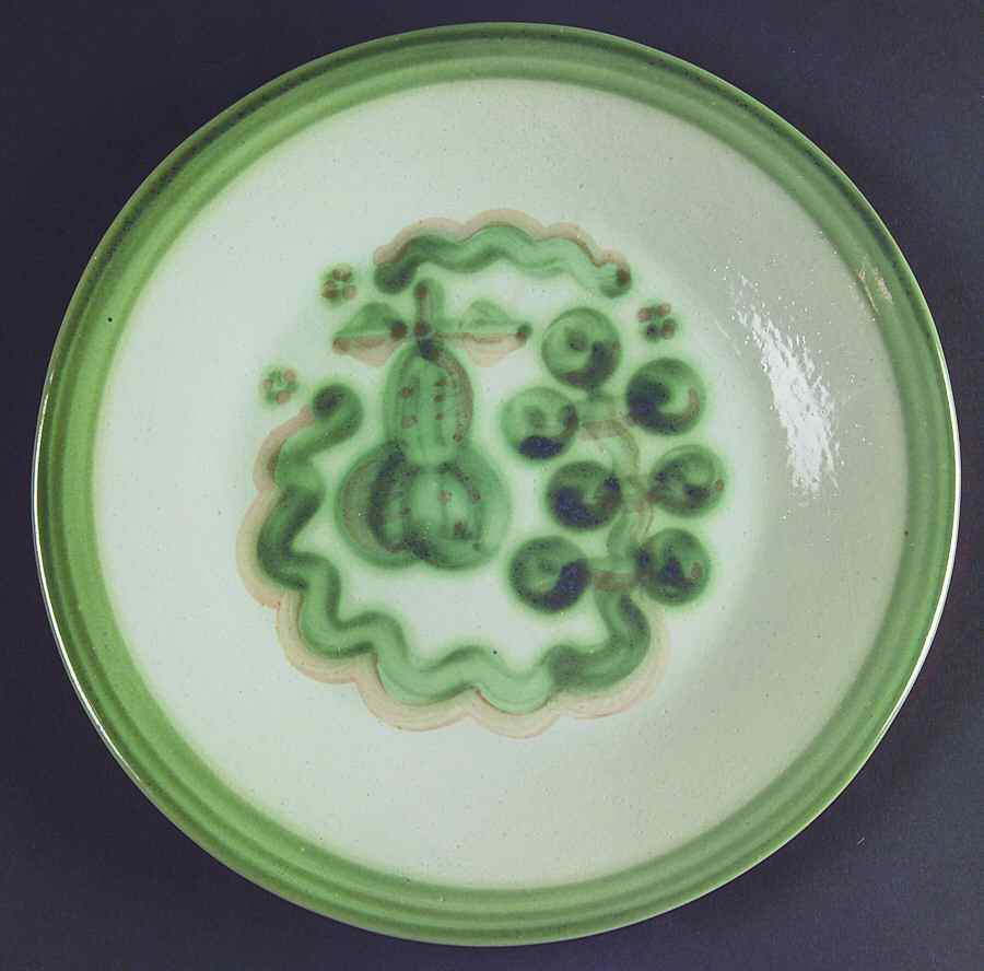 Pear and Grape Green Luncheon Plate by M A Hadley-1