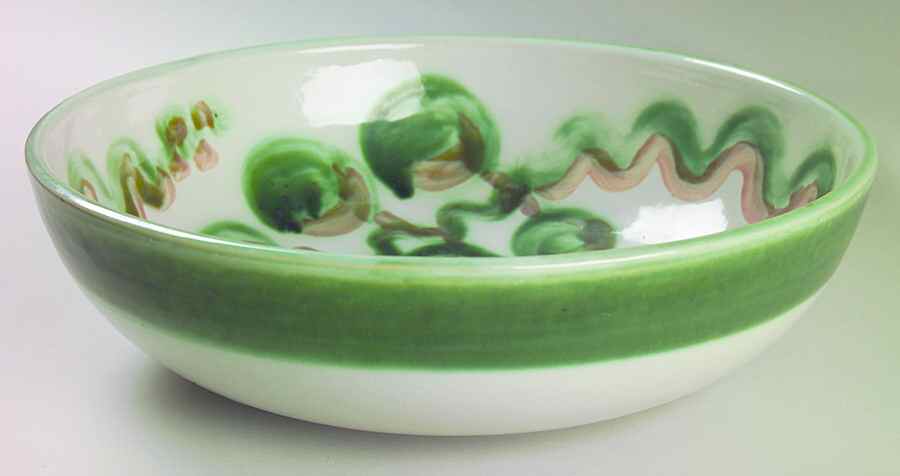 Pear and Grape Green Large Salad Bowl by M A Hadley-1