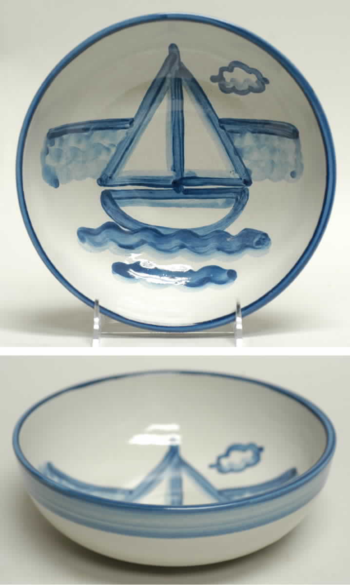 Sailboat 8" Round Vegetable Bowl by M A Hadley-1