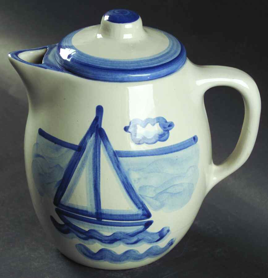Sailboat Coffee Pot & Lid by M A Hadley-1