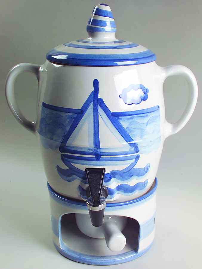 Sailboat 4-Piece Samovar with Stand and Burner by M A Hadley-1