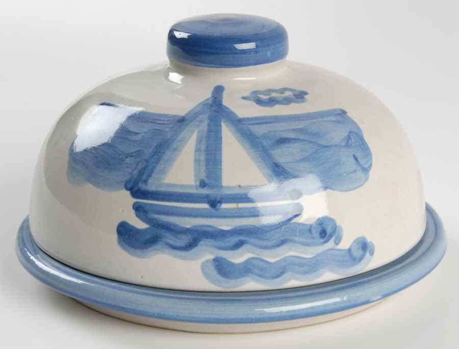 Sailboat Round Covered Butter by M A Hadley-1