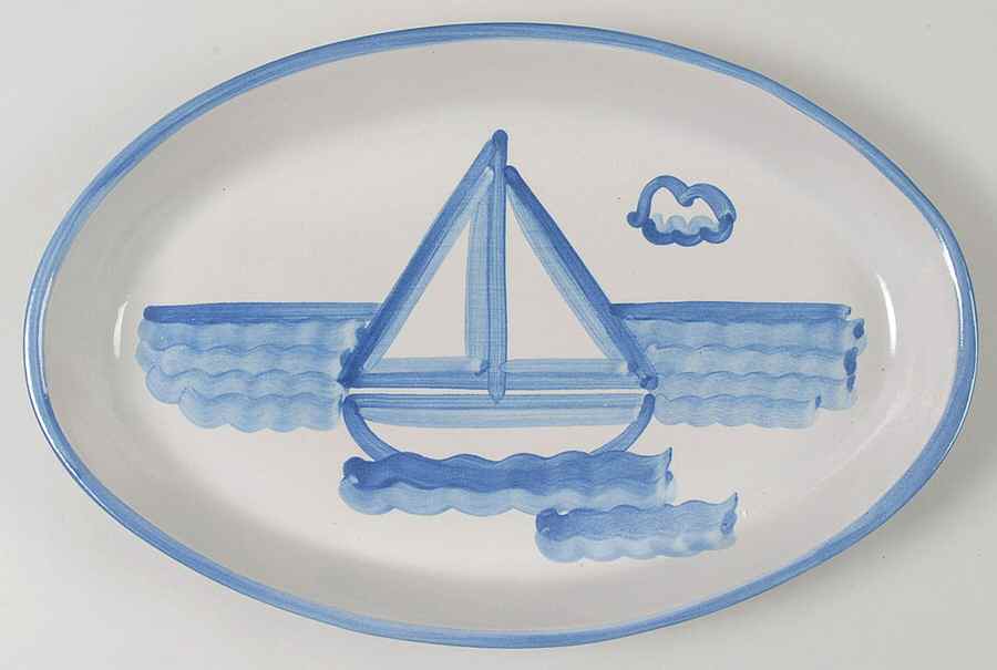 Sailboat 13" Oval Serving Platter by M A Hadley-1