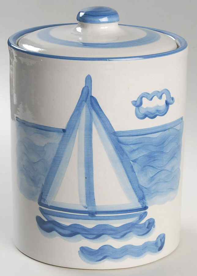 Sailboat Large Canister & Lid by M A Hadley-1