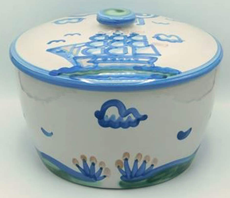 Ship & Whale Large Tureen/Baker & Lid by M A Hadley-1