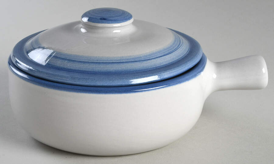 Ship & Whale Large Porringer & Lid by M A Hadley-1