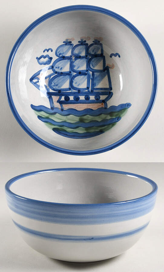 Ship & Whale 8" Salad Serving Bowl by M A Hadley-1