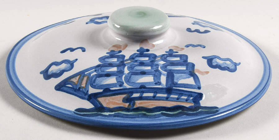 Ship & Whale Lid for Small Tureen/Baker by M A Hadley-1