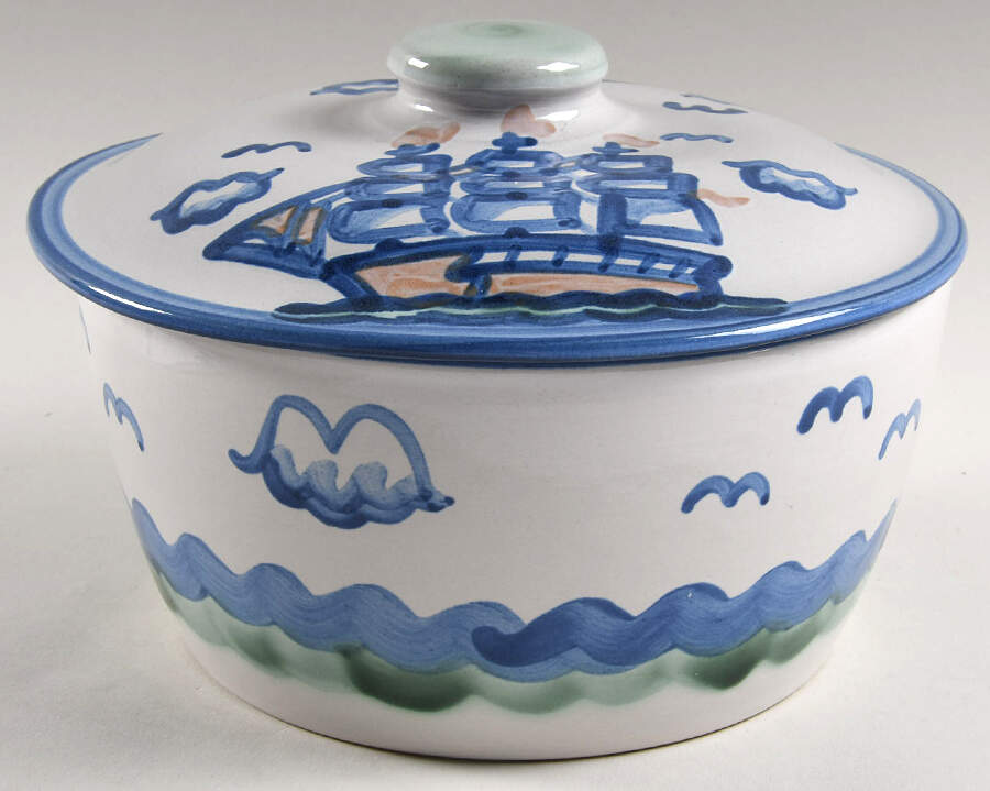 Ship & Whale Small Tureen/Baker by M A Hadley-1