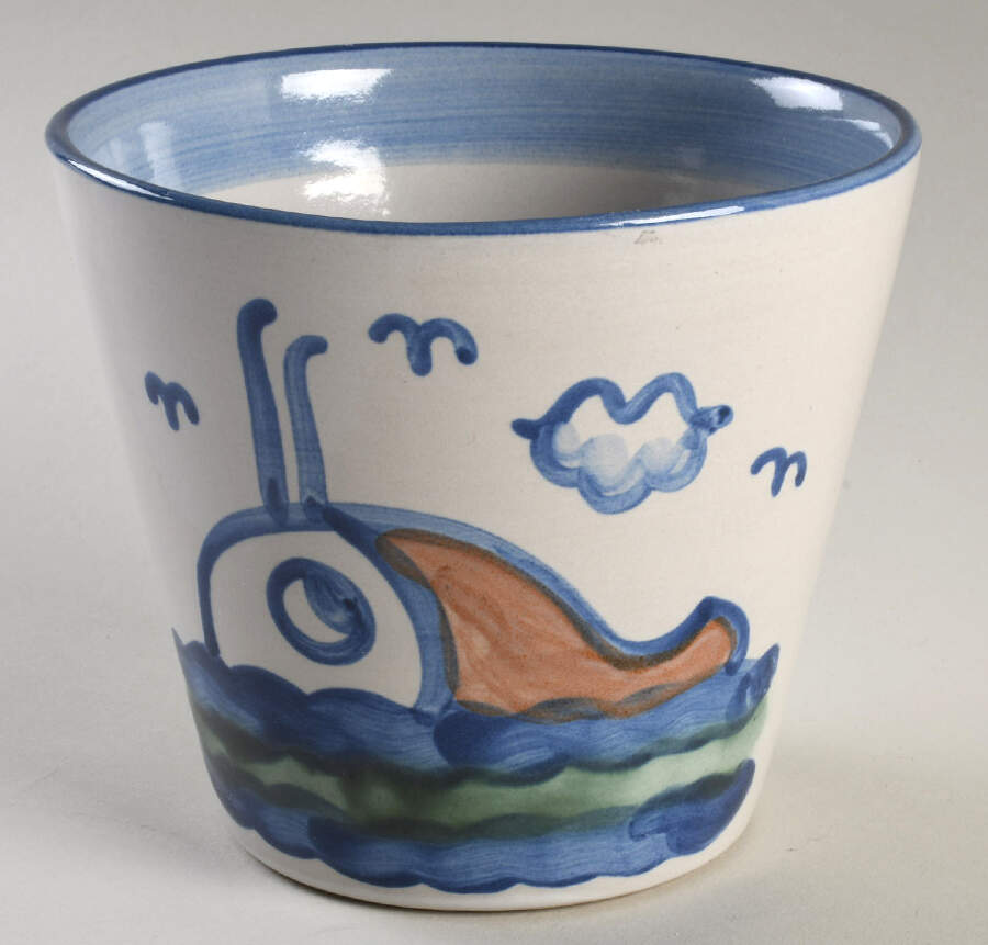 Ship & Whale 5" Cachepot by M A Hadley-1