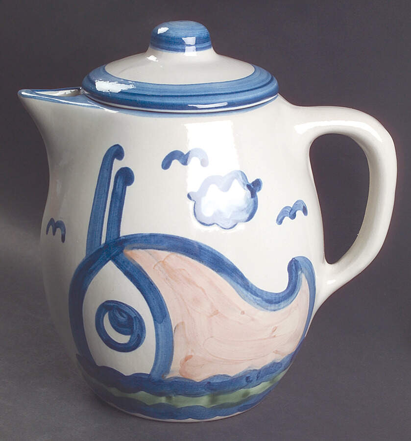 Ship & Whale Coffee Pot & Lid by M A Hadley-1