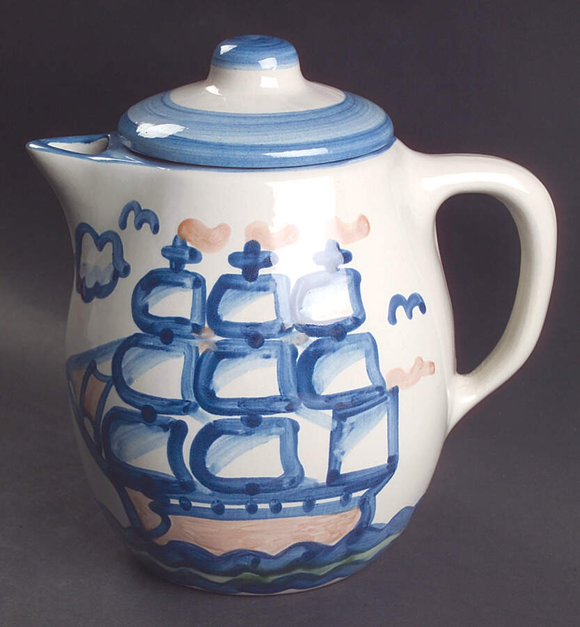 Ship & Whale Coffee Pot & Lid by M A Hadley-1
